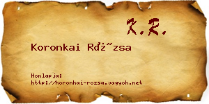 Koronkai Rózsa névjegykártya