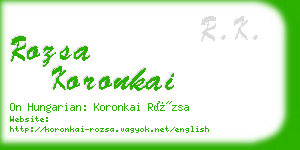 rozsa koronkai business card